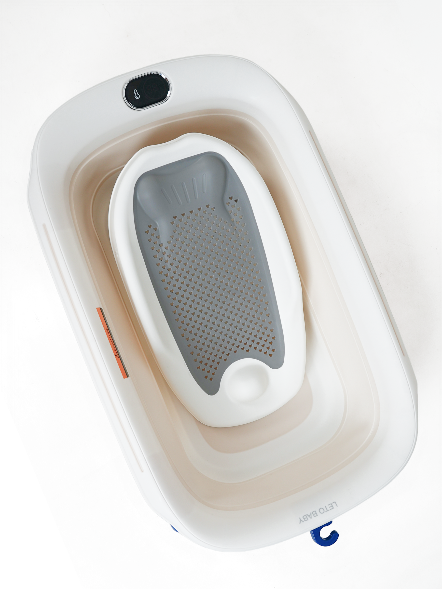 Ванночка для купания новорожденного складная с термометром