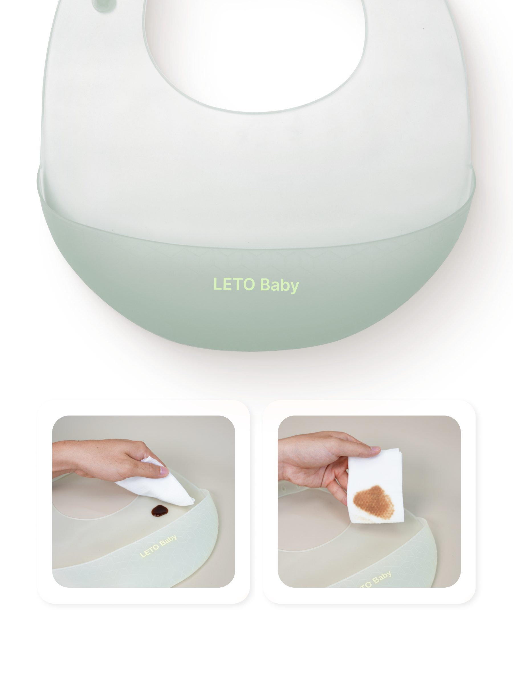 Нагрудник силиконовый для кормления детский LETO BABY