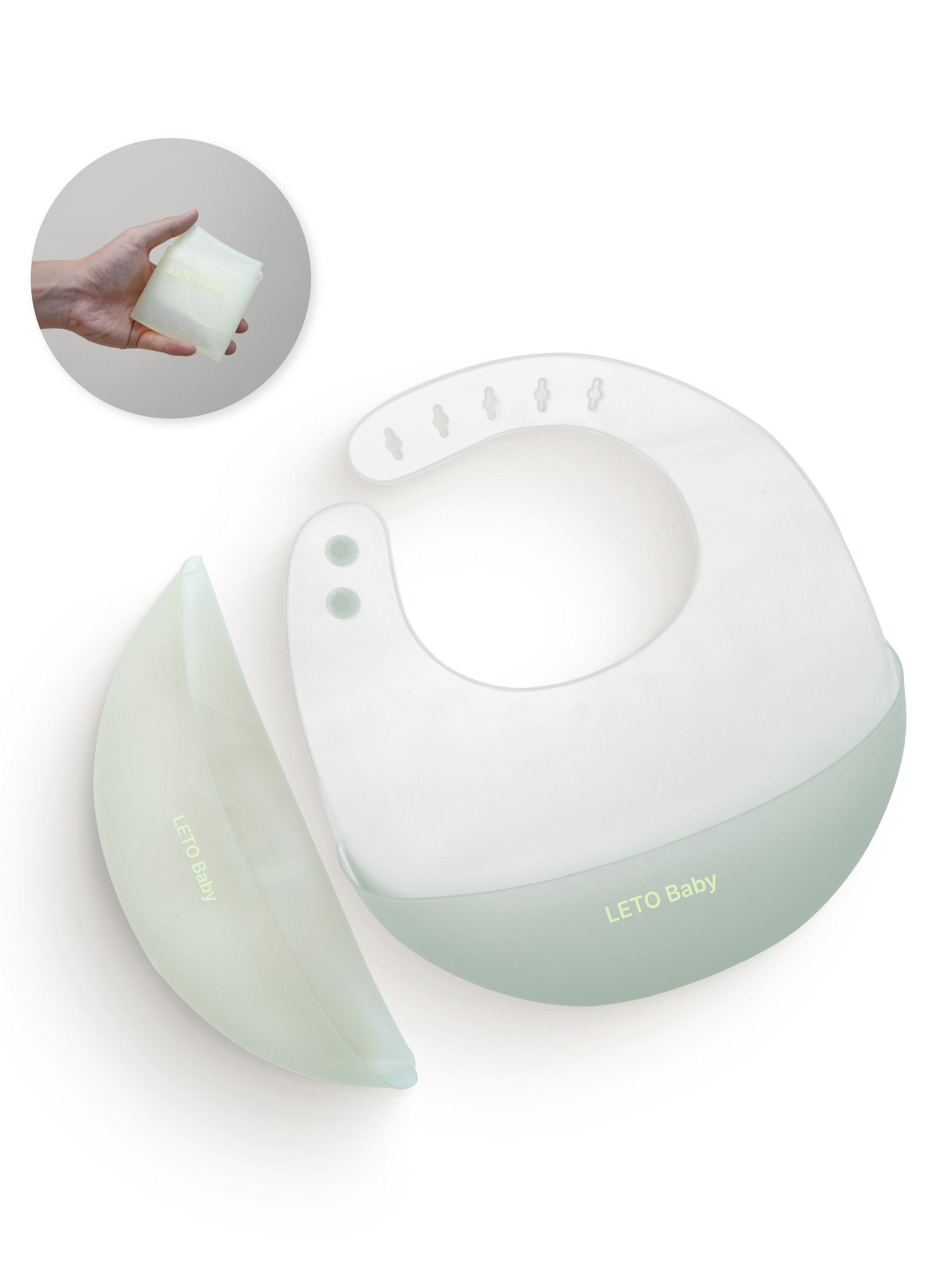 Нагрудник силиконовый для кормления детский LETO BABY